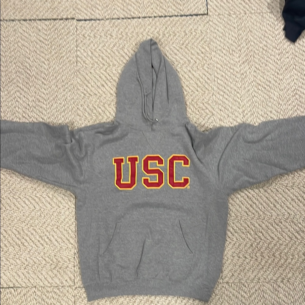 Heritage Gray and Red Hoodie with Kangaroo Pocket